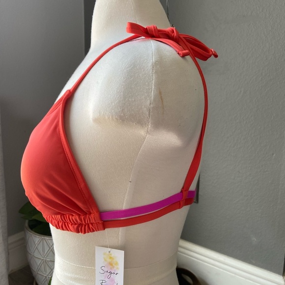 Sugar Beach pink and orange bikini top - Picture 2 of 8